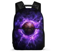 TPISLI Mochila Baloncesto Motivo Niños 6-11 Años Mochila Escolar Basket-Balón Escuela Primaria Bookbag, Bolsillos Laterales Detalles de Fieltro Navidad Escuela