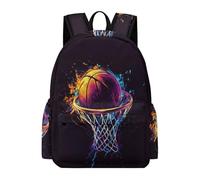 TPISLI Mochila Basket-Ball Illustration Escolar Niño Adolescente, Mochila de Baloncesto Diseño para Niña 8 A 15 Años, Mochilas Escolares Grande Y Ligera