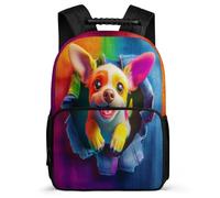 TPISLI Mochila Bonito 3D Cachorro Chicos Chicas Primaria, Mochila Escolar Patrón de Perro Infantil Colegio, Bookbag, Tejido 1680D, Detalles de Fieltro, Colegio Viaje