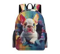 TPISLI Mochila Bulldog Dog Pattern Escolar Adolescente Ligera, Mochila Animal Puppy Instituto para Juveniles 10 A 15 Años, Mochilas Escolares para Viagem & Escola