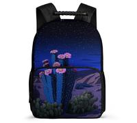 TPISLI Mochila Cactus Flor para Escolares Colegio Primaria, Mochila Escolar Motivo de Plantas Cactus 6-11 Años, Daypack, Espalda Acolchada, Asa Reforzada, Escuela Diario