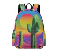 TPISLI Mochila Cactus Motif Instituto para Adolescentes, Mochilas Escolares Juveniles 7 A 13 Años con Plants Pattern, Mochilas Grande para Viagem & Escola
