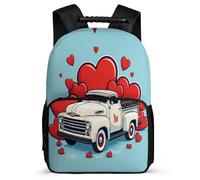 TPISLI Mochila Car Patrón Niños Niñas 6-10 Años Mochila Infantil Corazón Cars Cursos 1-3 School Bag, Bolsillos Laterales Tejido 1680D Regalo Cumpleaños