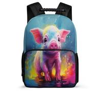TPISLI Mochila Cerdo Escolar Mochila Cerdito Colorido De Gran Capacidad Kids Backpack Travel Laptop Bookbag Regalo Para Niños Backpack Kids Schoolbag Adjustable Straps