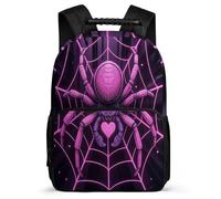 TPISLI Mochila Colegio Araña Rosa para Estudiantes 7-11 Años Mochila Escolar Cyber Punk Estilo Primaria Bookbag, Resistente Ligera Detalles de Fieltro Ocio Actividades
