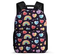 TPISLI Mochila Colegio Arcoíris Diseño para Escolares Primaria Mochila Escolar Colourful 8-12 Años Backpack, Bolsillos Laterales Detalles de Fieltro Viaje Uso Diario