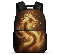 TPISLI Mochila Colegio Art Chinese Dragón Escuela Primaria para Niño Niña Mochila Infantil Dragón 6-11 Años Bookbag, Detalles de Fieltro Espalda Acolchada Viaje Uso Diario
