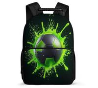 TPISLI Mochila Colegio Balón de Fútbol Verde Chicos Chicas 7-11 Años Mochila Infantil Fútbol Cursos 3-5 Bookbag, Tejido 1680D Resistente Ligera Regalo Cumpleaños