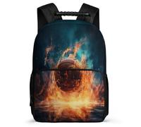 TPISLI Mochila Colegio Basket Balón Escuela Primaria para Estudiantes Mochila Colegio Fire Patrón 8-12 Años School Bag, Detalles de Fieltro Resistente Ligera Excursiones Cortas