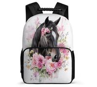 TPISLI Mochila Colegio Caballo Estampado Estudiantes 6-10 Años Mochila Infantil Animal Motivo Primaria School Bag, Espalda Acolchada Bolsillos Laterales Navidad Escuela