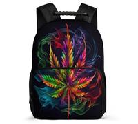 TPISLI Mochila Colegio Cannabis Hojas Cursos 3-5 para Chicos Chicas Mochila Infantil Planta Estampado 7-11 Años School Bag, Tejido 1680D Resistente Ligera Vuelta al Cole