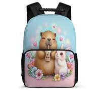 TPISLI Mochila Colegio Capybara Conejo para Chicos Chicas 6-11 Años Mochila Colegio Animal Conejito Cursos 2-4 School Bag, Espalda Acolchada Resistente Ligera Vuelta al Cole
