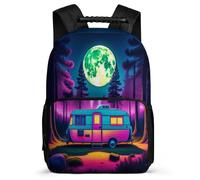 TPISLI Mochila Colegio Car Luna Motivo Estudiantes 5-10 Años Mochila Dibujo Animado Cars Cursos 3-5 School Bag, Detalles de Fieltro Asa Reforzada Excursiones Cortas