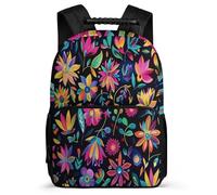 TPISLI Mochila Colegio Colourful Flores para Escolares Cursos 3-5 Mochila Infantil Planta 3D Estampado 5-10 Años Backpack, Tejido 1680D Bolsillos Laterales Regalo Cumpleaños