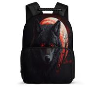 TPISLI Mochila Colegio Cool Lobo Luna para Estudiantes Colegio Mochila Escolar Animal Lobos 7-12 Años Bookbag, Tejido 1680D Espalda Acolchada Regalo Cumpleaños