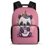 TPISLI Mochila Colegio Divertido Panda Motivo para Chicos Chicas Cursos 1-3 Mochila Infantil Animal Panda 5-10 Años Daypack, Tejido 1680D Asa Reforzada Viaje Uso Diario