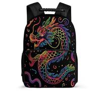 TPISLI Mochila Colegio Dragón Diseño Cursos 1-3 para Escolares Mochila Infantil Chinese Estilo 7-12 Años Bookbag, Resistente Ligera Asa Reforzada Navidad Escuela