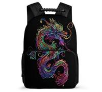 TPISLI Mochila Colegio Dragón Motivo Escuela Primaria para Niños Niñas Mochila Escolar Chinese Estilo 7-12 Años Daypack, Espalda Acolchada Detalles de Fieltro Vuelta al Cole