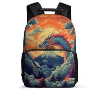 TPISLI Mochila Colegio Dragón Niños Niñas 8-12 Años Mochila Colegio Chinese Estilo Primaria Backpack, Resistente Ligera Espalda Acolchada Viaje Uso Diario