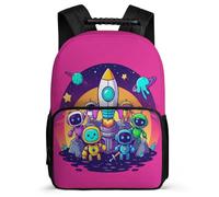 TPISLI Mochila Colegio Espacio Cohete para Niños Niñas 5-10 Años Mochila Aliens Escuela Primaria Daypack, Espalda Acolchada Asa Reforzada Vuelta al Cole