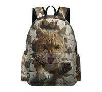 TPISLI Mochila Colegio Estampado de Gatito 3D Niña Secundaria Mochila de Gato Animal Estudiantes 10-15 Años Bolsa Escolar Moderna Durable Excursión Colegio Viaje Excursión