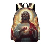 TPISLI Mochila Colegio Estampado Jesús Chico y Chica 8-13 Años Mochila Escolar Motivo Jesús Cristiano Escolares Mochilas Escolares Impermeables, School Bag para Vuelta al Cole Viaje y Senderismo