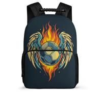 TPISLI Mochila Colegio Fire Fútbol Niños Niñas 6-10 Años Mochila Escolar Wings Balón de Fútbol Cursos 2-4 School Bag, Detalles de Fieltro Espalda Acolchada Ocio Actividades