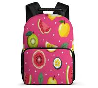 TPISLI Mochila Colegio Fruits Diseño para Niños Niñas Cursos 1-3 Mochila Escolar Rosa 8-12 Años Bookbag, Detalles de Fieltro Asa Reforzada Vuelta al Cole