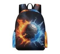 TPISLI Mochila Colegio Fuego Agua Fútbol Niña Secundaria Mochila Fútbol Chico 11 Años Bolsa Colegio Grande Escolar Deporte Outdoor Excursión Viaje Uso Diario Outdoor