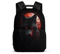 TPISLI Mochila Colegio Full Luna Lobo Estudiantes 5-10 Años Mochila Lobos Luna Cursos 3-5 School Bag, Detalles de Fieltro Asa Reforzada Excursiones Cortas