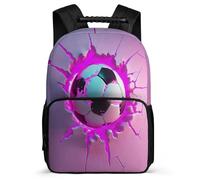 TPISLI Mochila Colegio Fútbol 3D Estampado para Niños Niñas 7-12 Años Mochila Escolar Rosa Fútbol Cursos 1-3 Daypack, Resistente Ligera Tejido 1680D Navidad Escuela