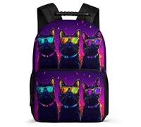 TPISLI Mochila Colegio Gato Cool para Chicos Chicas 8-12 Años Mochila Colegio Animal Gatito Diseño Primaria Backpack, Bolsillos Laterales Tejido 1680D Vuelta al Cole