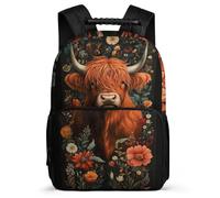 TPISLI Mochila Colegio Highland Vaca para Niño Niña 7-11 Años Mochila Colegio Vaca Cursos 1-3 Daypack, Asa Reforzada Resistente Ligera Ocio Actividades