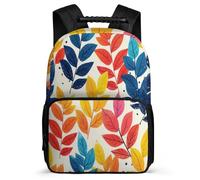 TPISLI Mochila Colegio Hojas Niños 6-11 Años Mochila Infantil Colourful Hoja Planta Escuela Primaria Bookbag, Asa Reforzada Espalda Acolchada Excursiones Cortas