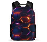TPISLI Mochila Colegio Honeycomb Estampado para Niña Niño 6-11 Años Mochila Colegio Geometric Hexagons Primaria Bookbag, Espalda Acolchada Bolsillos Laterales Ocio Actividades