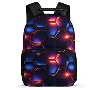 TPISLI Mochila Colegio Honeycomb Motivo Cursos 1-3 para Escolares Mochila Geometric Hexagons 5-10 Años Daypack, Asa Reforzada Bolsillos Laterales Excursiones Cortas