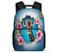 TPISLI Mochila Colegio Jirafa Niña Niño 7-12 Años Mochila Colegio Animal Jirafa Escuela Primaria School Bag, Espalda Acolchada Bolsillos Laterales Regalo Cumpleaños