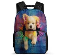 TPISLI Mochila Colegio Kawaii 3D Estampado Perro para Chicos Chicas 6-10 Años, Mochila Motivo de Animal Cachorro Escolar, Bookbag, Espalda Acolchada, Asa Reforzada, Escuela Diario