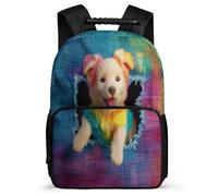 TPISLI Mochila Colegio Kawaii 3D Estampado Perro para Chicos Chicas 6-10 Años, Mochila Motivo de Animal Cachorro Escolar, Bookbag, Espalda Acolchada, Asa Reforzada, Escuela Diario