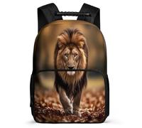 TPISLI Mochila Colegio León para Niña Niño Cursos 1-3 Mochila Animal León 6-11 Años Backpack, Detalles de Fieltro Bolsillos Laterales Ocio Actividades