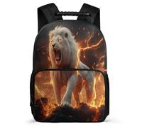TPISLI Mochila Colegio León Patrón Estudiantes 6-10 Años Mochila Infantil Animal Motivo Primaria School Bag, Espalda Acolchada Bolsillos Laterales Navidad Escuela