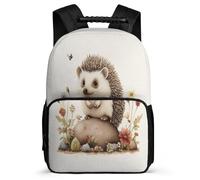 TPISLI Mochila Colegio Lindo Hedgehog para Niños Niñas 7-12 Años Mochila Escolar Kawaii Animal Cursos 1-3 Daypack, Resistente Ligera Tejido 1680D Navidad Escuela