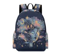 TPISLI Mochila Colegio Luna Estrellas para Chicos Curso 9 Mochila de Colorido Nubes para Chicas 15 Años Backpack, School Bag Grande en Clases, Paseo y Senderismo Actividades Diarias
