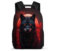 TPISLI Mochila Colegio Luna Lobo Cursos 2-4 para Niños Niñas Mochila Colegio Lobos Diseño 8-12 Años School Bag, Tejido 1680D Bolsillos Laterales Vuelta al Cole