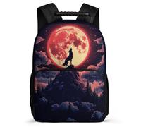 TPISLI Mochila Colegio Luna Lobo para Escolares Colegio Mochila Infantil Full-Luna Lobos 5-10 Años Bookbag, Tejido 1680D Detalles de Fieltro Vuelta al Cole