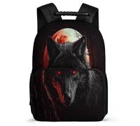 TPISLI Mochila Colegio Luna Lobo para Estudiantes 7-11 Años Mochila Escolar Full-Luna Lobos Primaria Bookbag, Resistente Ligera Detalles de Fieltro Ocio Actividades
