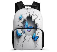 TPISLI Mochila Colegio Mariposa 3D Estampado para Niños Niñas 7-12 Años Mochila Escolar Mariposa Cursos 1-3 Daypack, Resistente Ligera Tejido 1680D Navidad Escuela