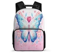 TPISLI Mochila Colegio Mariposa para Escolares Cursos 3-5 Mochila Infantil Rosa Mariposa 5-10 Años Backpack, Tejido 1680D Bolsillos Laterales Regalo Cumpleaños