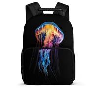 TPISLI Mochila Colegio Medusa Cursos 2-4 para Chicos Chicas Mochila Escolar Océano Creatures Patrón 6-11 Años Backpack, Asa Reforzada Resistente Ligera Viaje Uso Diario