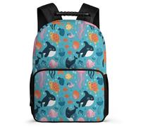 TPISLI Mochila Colegio Medusa para Niños Niñas Escuela Primaria Mochila Colegio Vida Marina 6-10 Años School Bag, Bolsillos Laterales Resistente Ligera Ocio Actividades